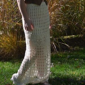 Earthbound boho crochet maxi skirt